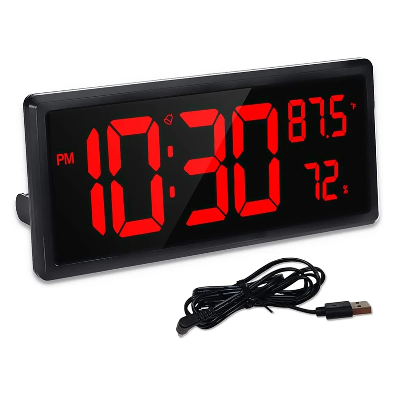

Large Digital Wall Clock,Digital Clock Display With Temperature And Humidity,14.3 Inch LED Numbers For Home Office