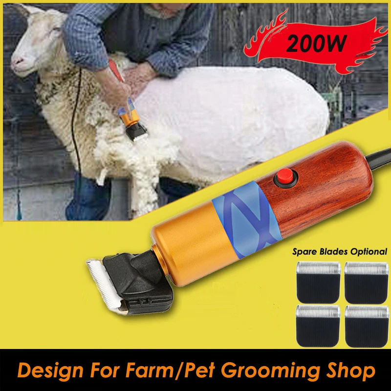 

Professional High Power 200W AC Electric Pet Clipper Cutting Machine Horse Rabbits Cat Dog Mower Shaver Animals Grooming Trimmer