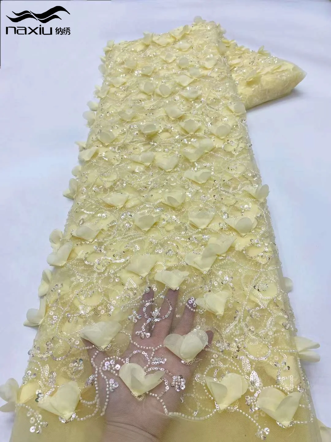 Кружевная ткань Madison с 3D цветами африканская кружевная 5 ярдов французские