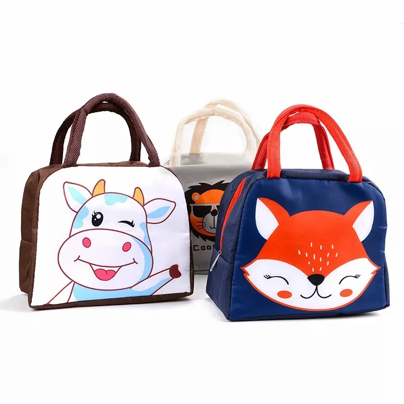  Baby Lunch Bags Insulation Milk Bottle Bags Cartoon Animals Baby Food Thermal Bag Children  Women Men Adult 