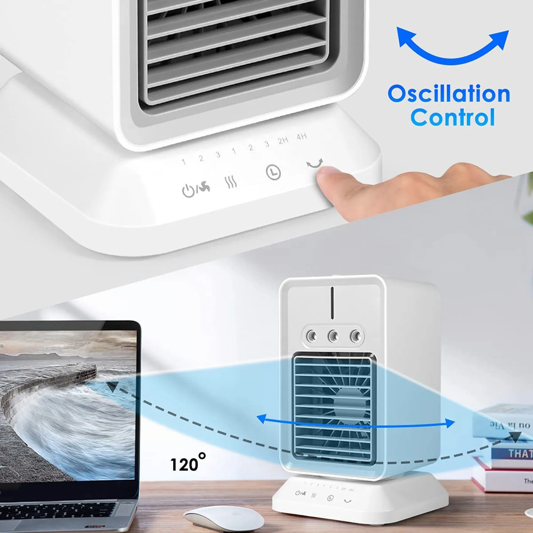 

Personal Air Conditioner,Portable Evaporative Air Cooler Fan Timing & Oscillation Function Humidifier for Home Outdoor