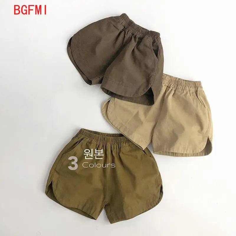 

Korean Summer Clothes Kids Retro Short Pants Boys and Girls All Cotton Filleted Corner Sports Shorts 1-5Y