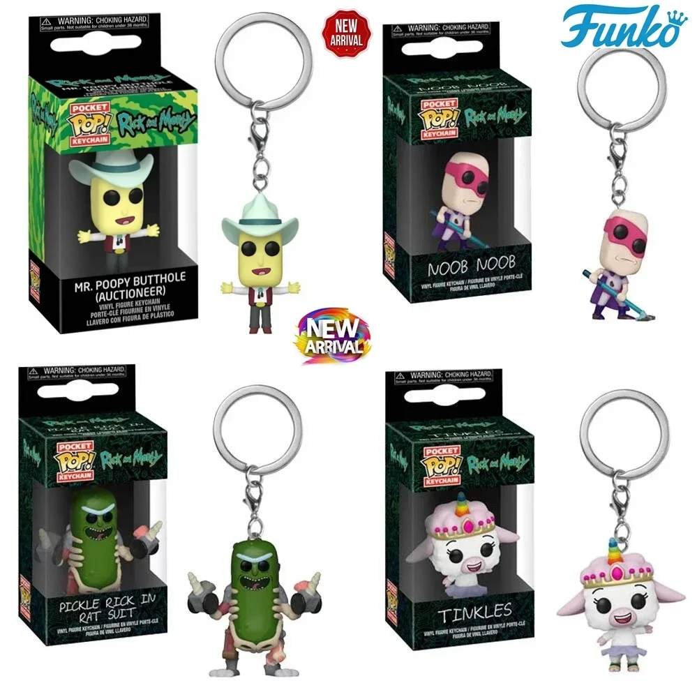 Funko Pop New Rick Et Morty Noob TINKLES MR. POOPY Брелки Виниловая фигурка Krombopulos Pickle Pocket Брелок