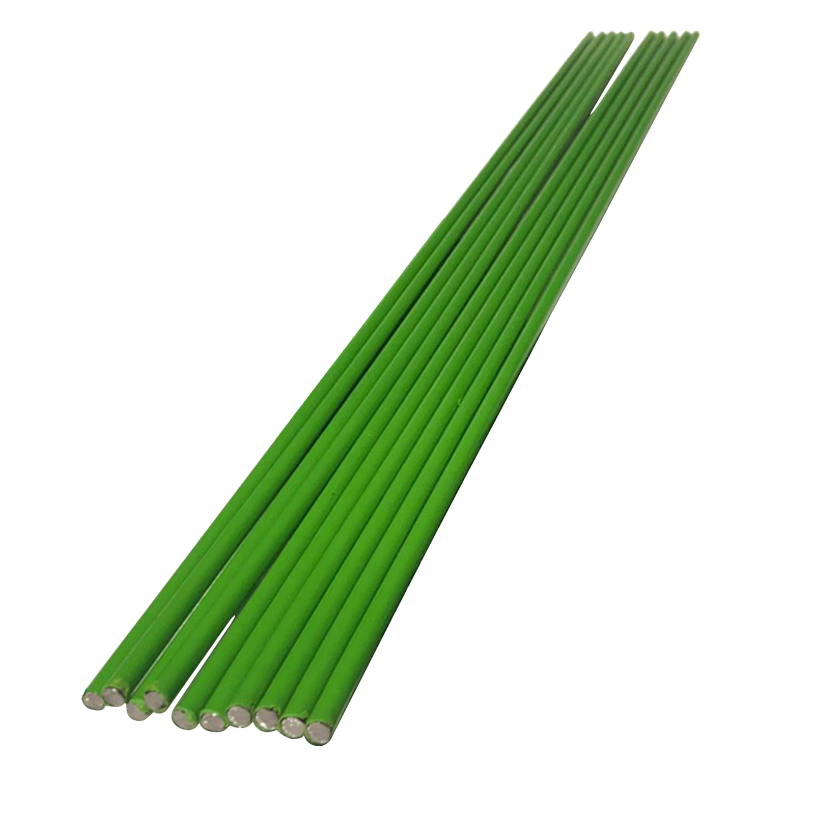

10pcs 50cm Sticks Flower Reusable Plant Support Stake Iron Wire Indoor Balcony With Cable Ties Green Outdoor Garden Easy Install