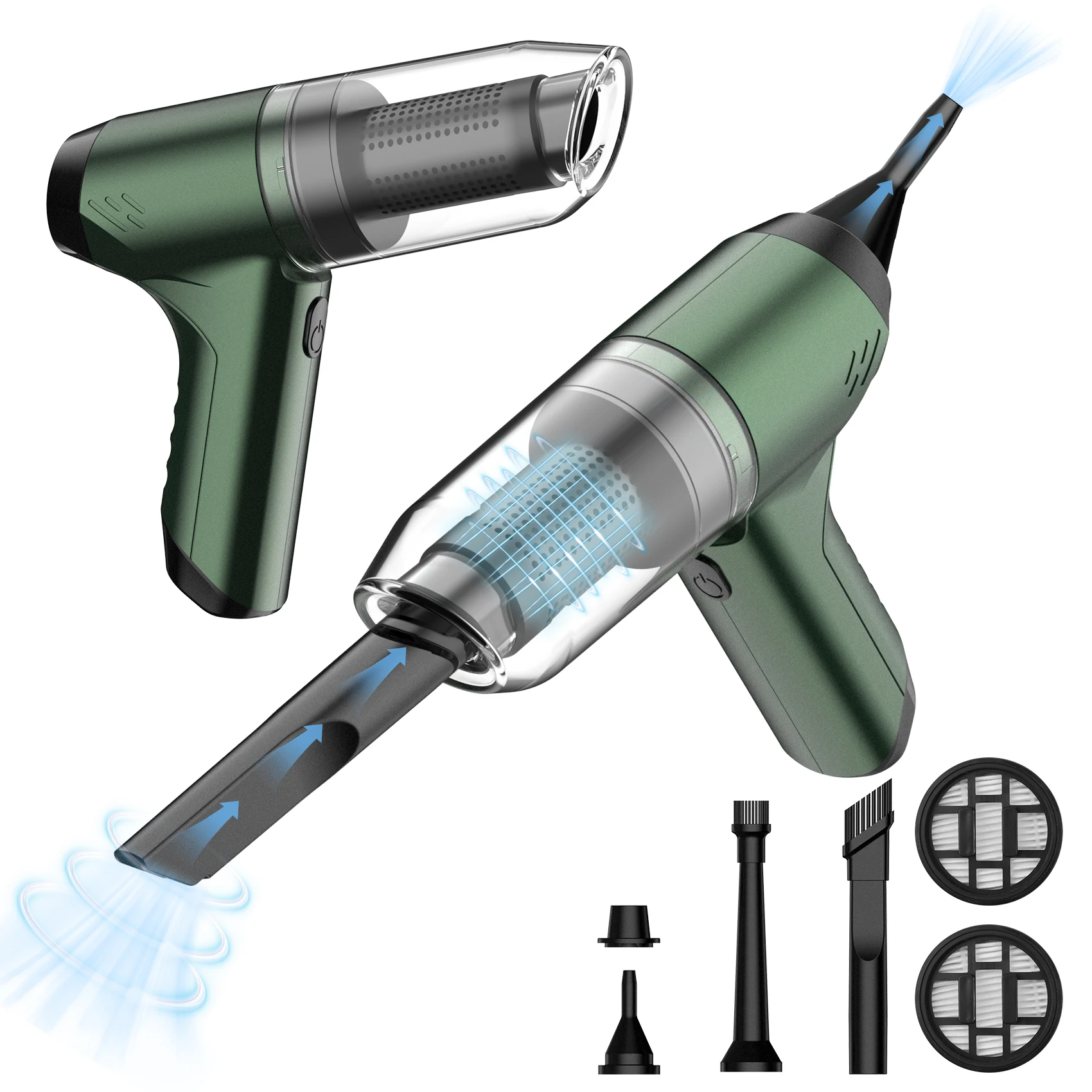 Беспроводной Ручной Мощный Автомобильный Пылесос 120000 Pa Ultrathough Портативный Для