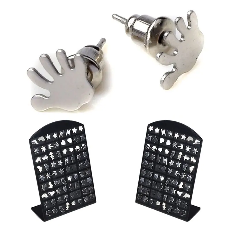 36 пар смешанных серег из нержавеющей стали для женщин и девочек серебряный цвет