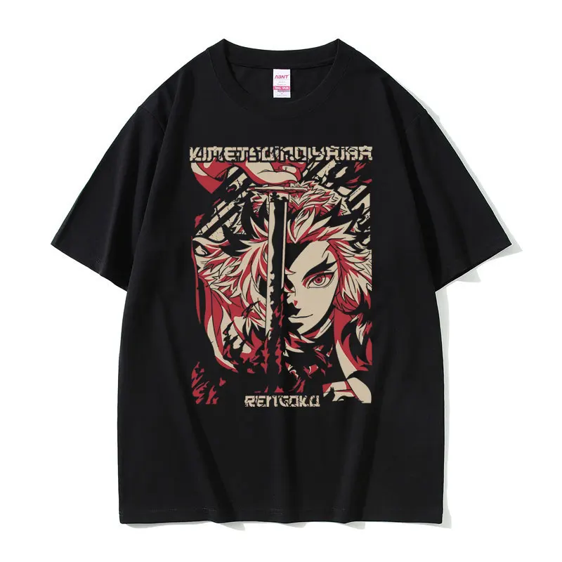 

Anime Demon Slayer T-shirt Eldest Brother Rengoku Kyoujurou T Shirt for Men's Manga Oversized Tshirt Men Cartoon Harajuku Tees