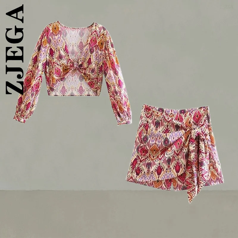 

Zjega Fashion Women Set Party Tracksuit Elegant Skirt Sets Women Suit Floral Print Skirt Sets Elegant Lady Female Sweatsuits