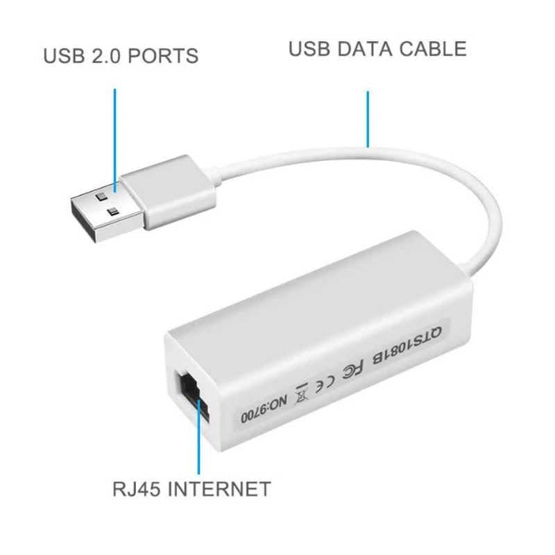 USB 2,0 к RJ45 сетевой Ethernet адаптер преобразователь соединитель