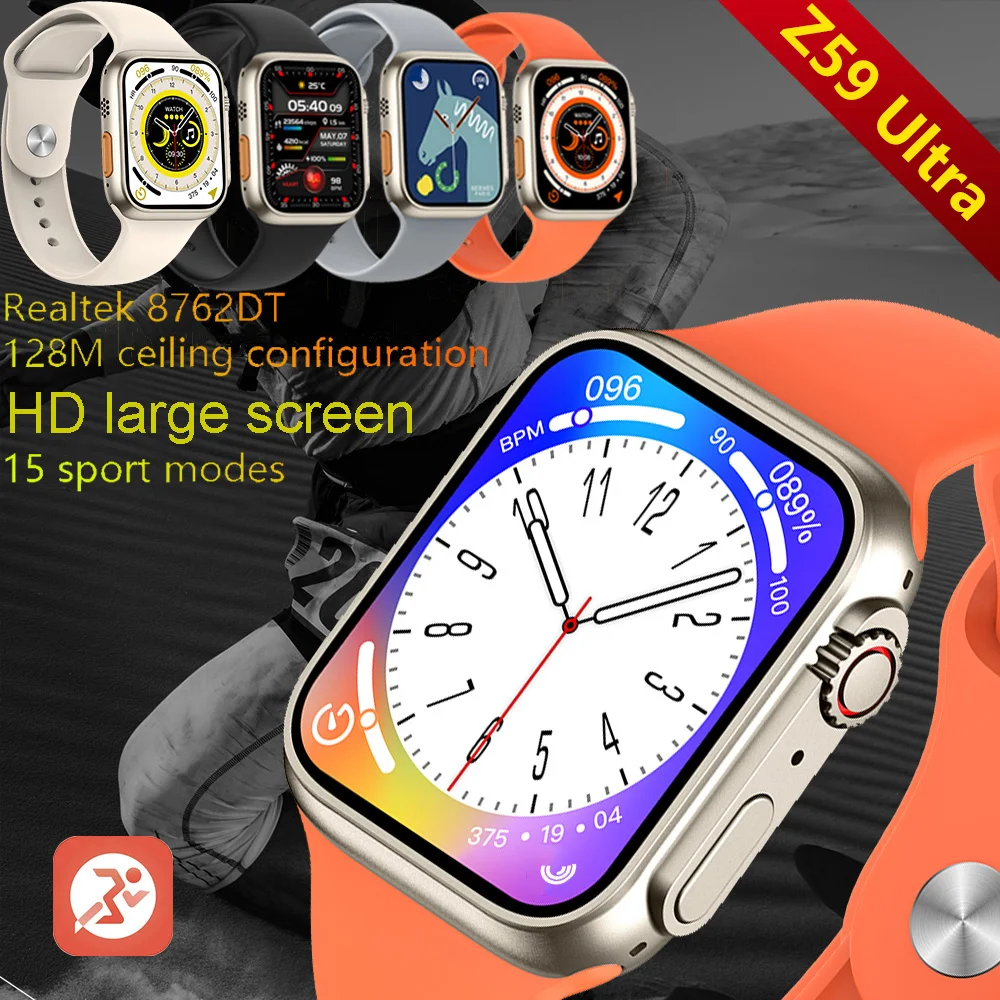 

Новинка 2022, умные часы Z59 Ultra с Bluetooth, Смарт-часы с функцией вызова, измерением температуры, мониторингом здоровья, Мужской и Женский фитнес-бр...