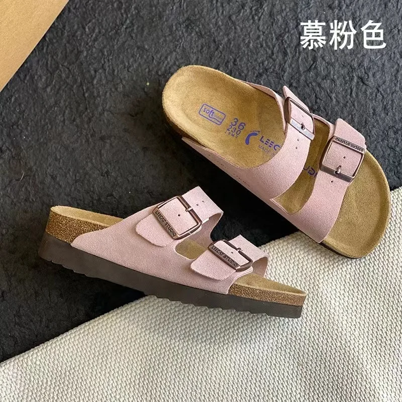 Birken Shoes 2023 New Summer Wear Slippers Women's Platform Increased Holiday Leisure Beach Women's Half Slippers.