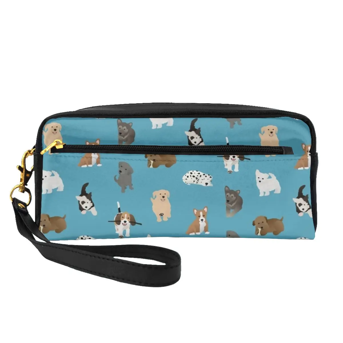 

Cute Dalmatian Print Leather Storage Organizers Colorful Puppies Organization Home Makeup Pouch For Girl Cosmetic Bags