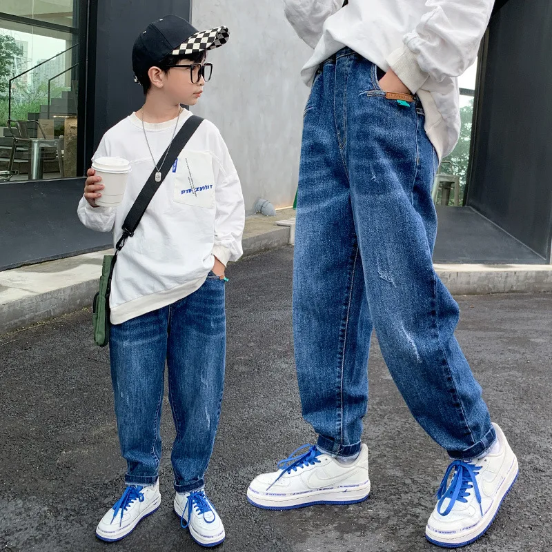 

New Children Jeans Spring Autumn Denim Pants for Boys Casual High Quality Full Length Trousers Kids School Pants 7 9 10 12 14 Y