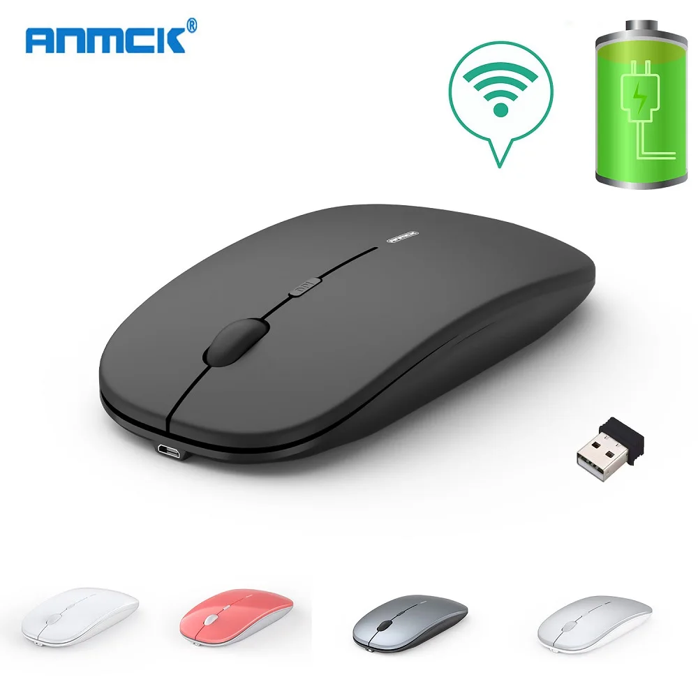 

Anmck Bluetooth Mouse Wireless Silent Mouse For Computer Rechargeable Mini Magic Bluetooth USB Mouse Gaming For Laptop PC Xiaomi