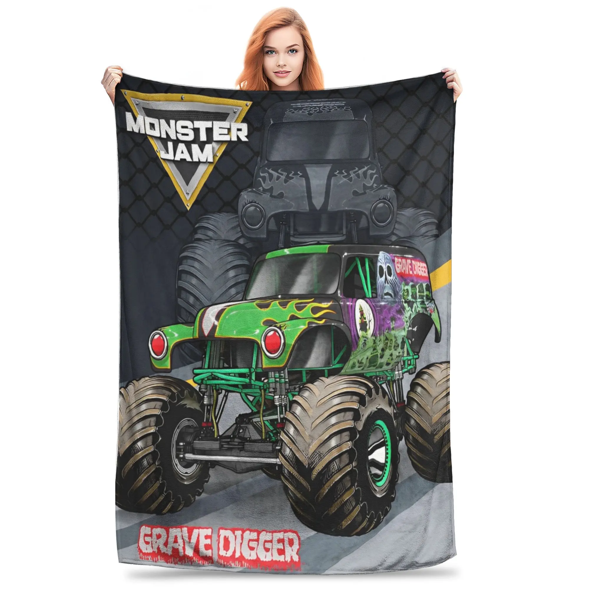 Аксессуары Monster Jam Grave Digger одеяло ультра-мягкое плюшевое из кораллового флиса для