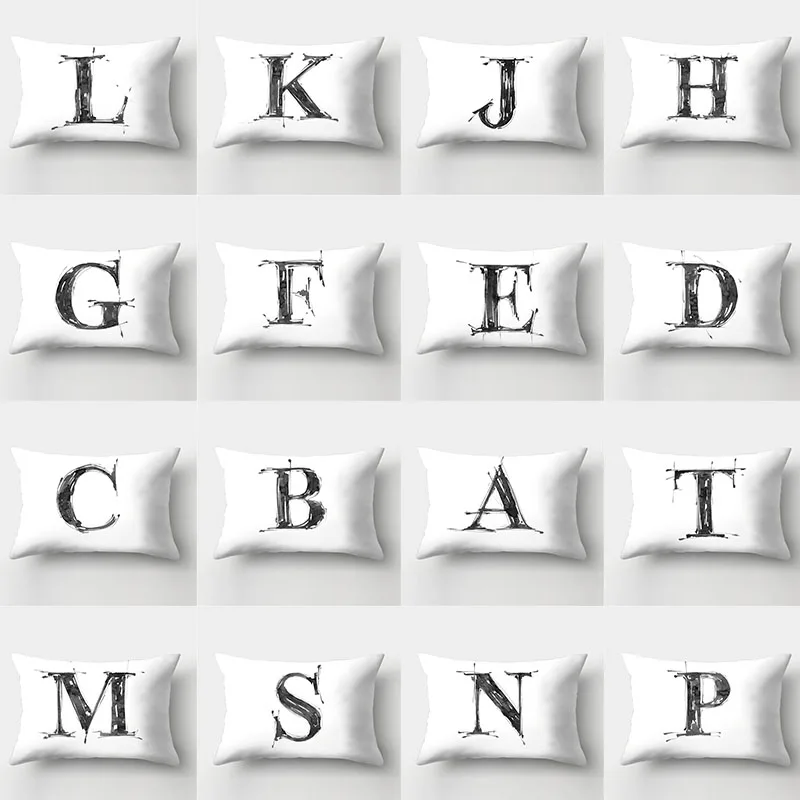 

Black Letter Cushion Cover 30x50 Sofa Cushions Pillowcases Nordic Decorative Throw Pillows Home Decor Polyester Pillow Covers