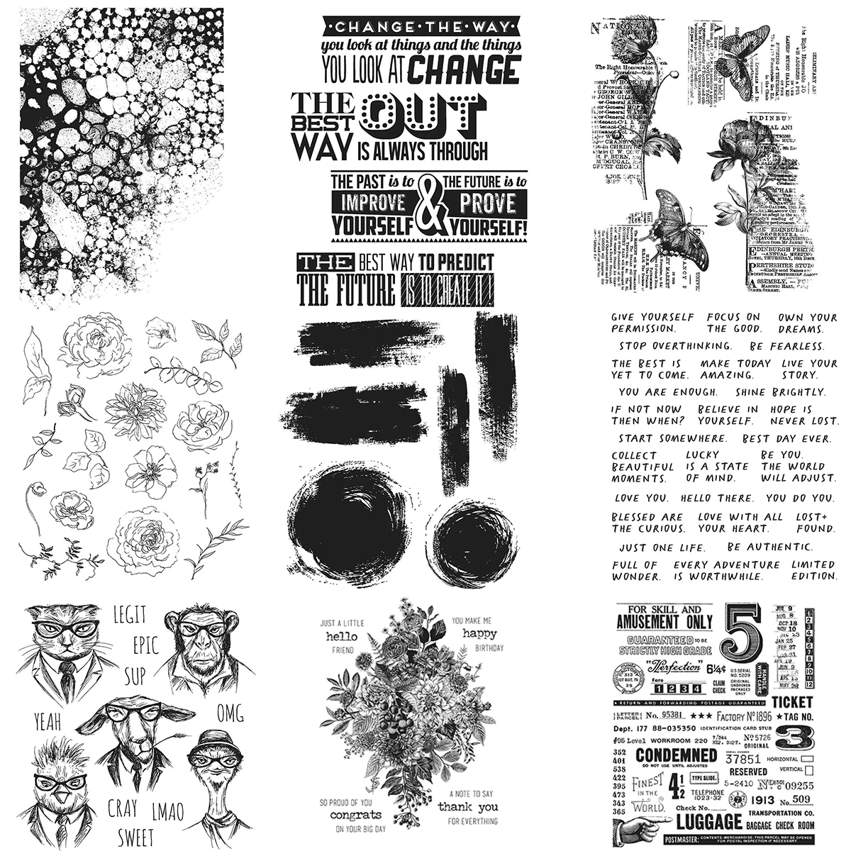 Пчела слон Фламинго морская лошадь Чистая Марка Бегемот страуса Зебра с