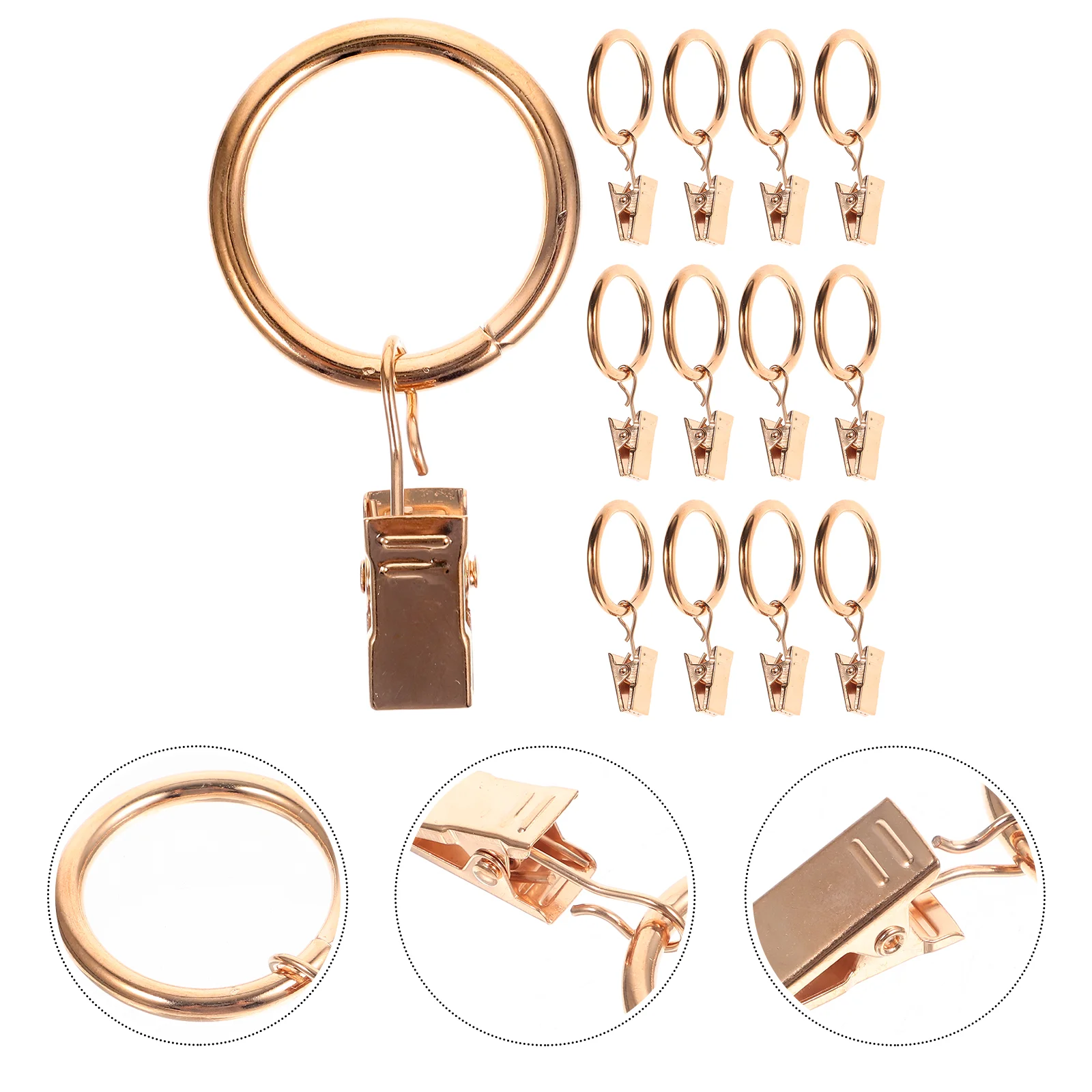 

Curtain Clips Drapery Rings Ring Shower Rod Metal Hooks Clipwindow Loop Hangers Openable Iron Drapesshaped Hook Vintage Hanger