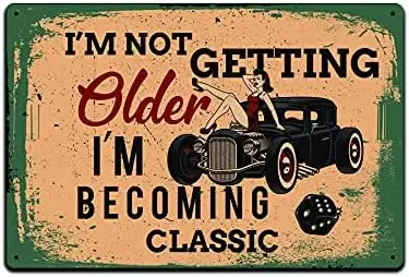 JP's Prcels Tn Sgns Shop Wll Décor — Metl Sgn для мастерской или uto Mechncs Gft 12 x 8 n. 'm Not Gettng Older Becom