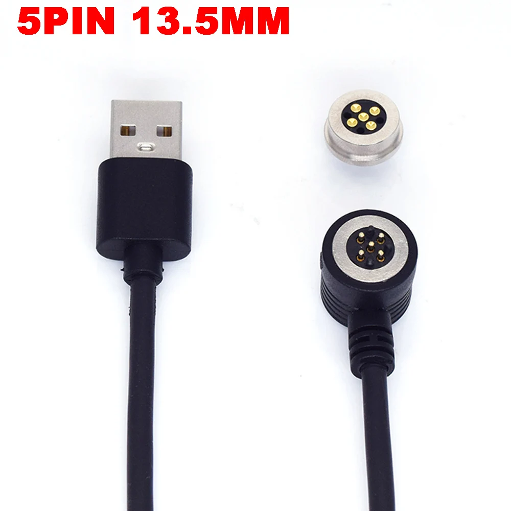 Купи 1Set 5P 13.5MM Hight Current DC Pogo Pin Magnetic Connector Spring-Loaded male female USB 5/12V 2A Magnetic data charging cable за 125 рублей в магазине AliExpress