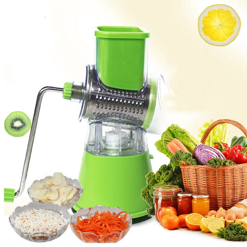 Manual Vegetable Cutter Slicer Kitchen Accessories Multifunctional Rotary Grater Cutter Slicer Potato Cheese Kitchen Gadget