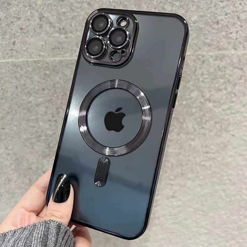 Ультратонкий магнитный чехол ярких цветов для iPhone 15 14 13 12 11 Pro Max Plus силиконовый с