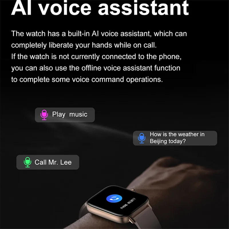 New Smart Watch T46S Bluetooth Call  AI Voice Fitness Temperature Blood Pressure Oxygen Health Tracker Music Player Smartwatch