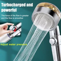 adjustable water pressure shower head turbocharged shower sprayer head with filter bathroom handheld pressurized shower nozzle