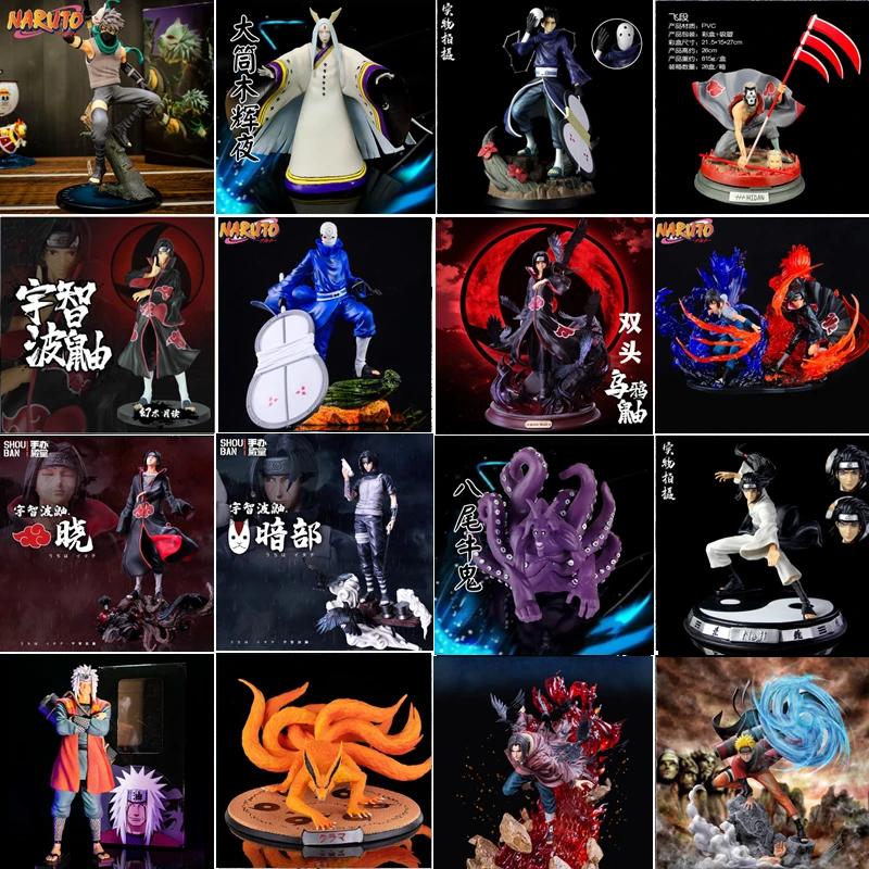 

Полный Набор фигурок Naruto GK Узумаки, спиральная таблеточка, грузоподъемник, фигурка Учиха Саске Какаси Итачи, аниме фигурки, модельные украшения