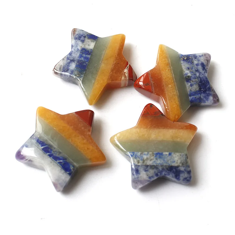 

10 Pcs 1.2 Inches Natural Seven Kinds Combined Crystal Star