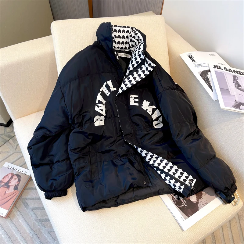 

Уличная одежда Y2k с надписью Love, повседневные парки с воротником-стойкой, на молнии, свободные зимние куртки в стиле Харадзюку, модное пальто...