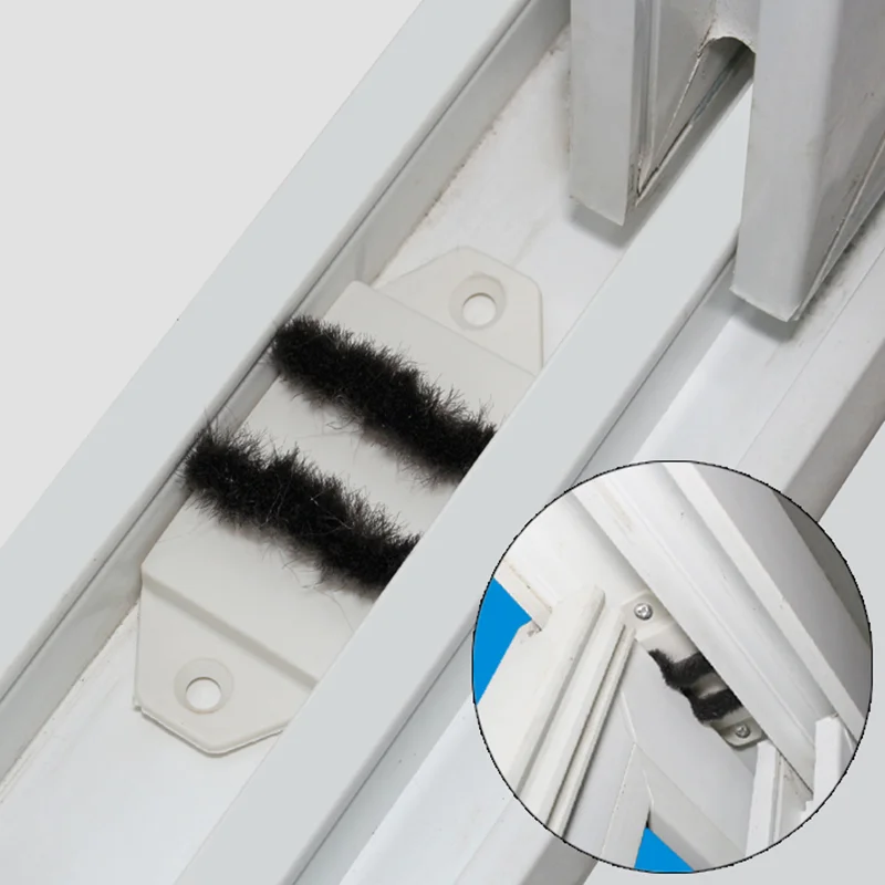 Sliding door sealing strip 2 pieces rubber buffer block for window slots top and bottom rails with brush |
