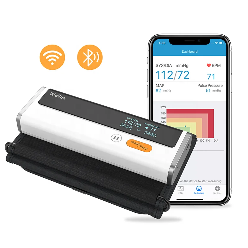 

Lepu Bluetooth APP Analysis Report Date Query Accurate Adjustable Digital BP Cuff Kit Automatic Upper Arm Machine + EKG