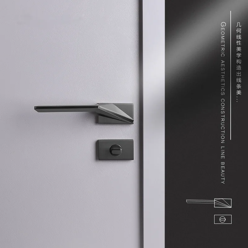 

Новинка 2021, современный минималистичный замок для межкомнатной двери из цинкового сплава, деревянная дверная ручка для спальни, Раздельный...