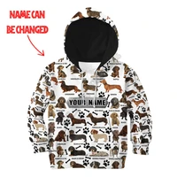 dachshund 3d printed hoodies family suit tshirt zipper pullover kids suit sweatshirt tracksuitpants