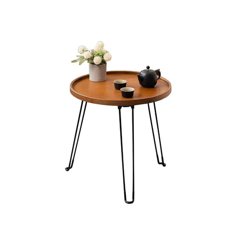 Folding small round Table Outdoor Camping Portable Coffee Table bamboo solid wood balcony courtyard mini Side Picnic Table