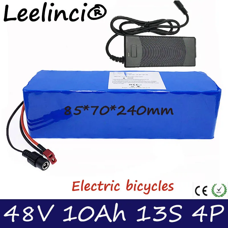 

48V 10ah Lithium Battery Pack 18650 BMS 13s4p Li ion Batterie For Powerful 350W 500W Electric Bicycle And Motorcycle 2A Charger