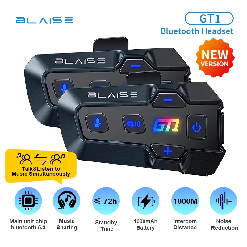 Bluetooth-интерком для мотоцикла BLAISE GT1 1000 м