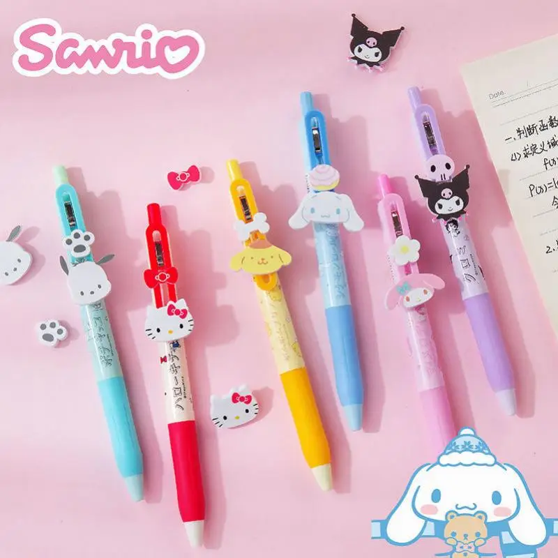

Cartoon Sanrio Kuromi Cinnamoroll Gel Pen Kawaii Press Signature Pen Black 0.5Mm Student Stationery School Office Supplies Gift