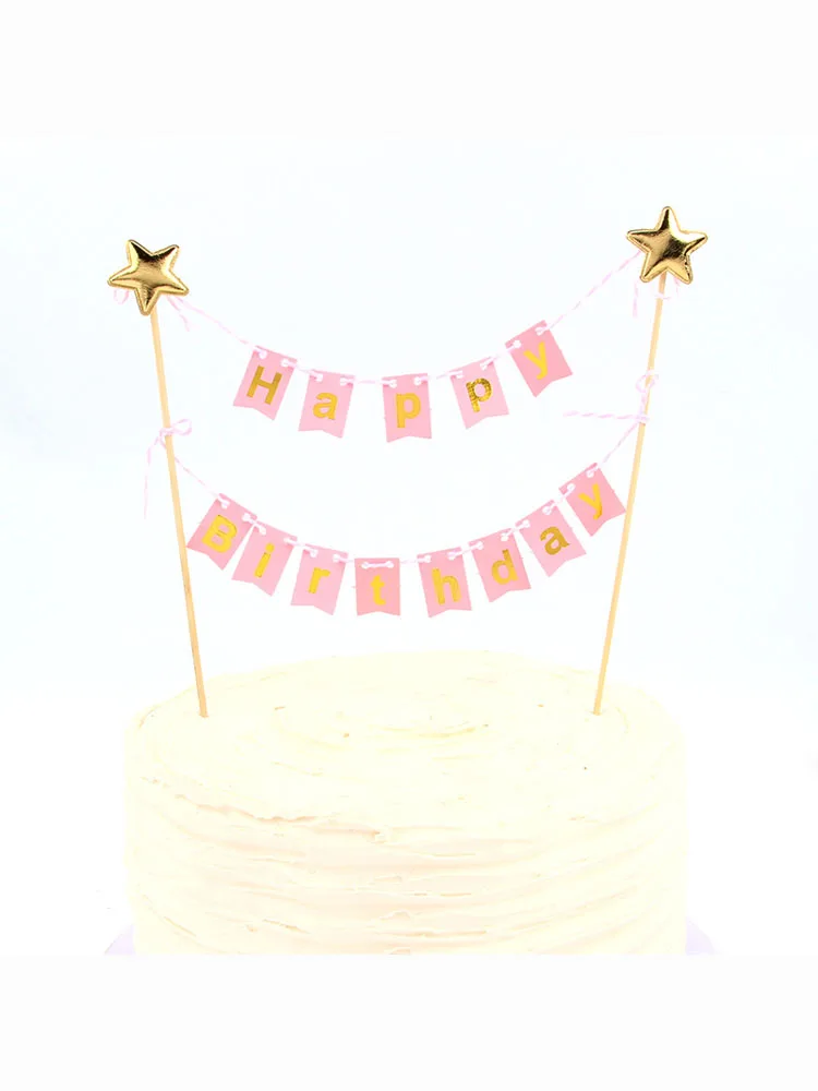 Баннер баннер на день рождения украшение стола золотой торта флаг звезда