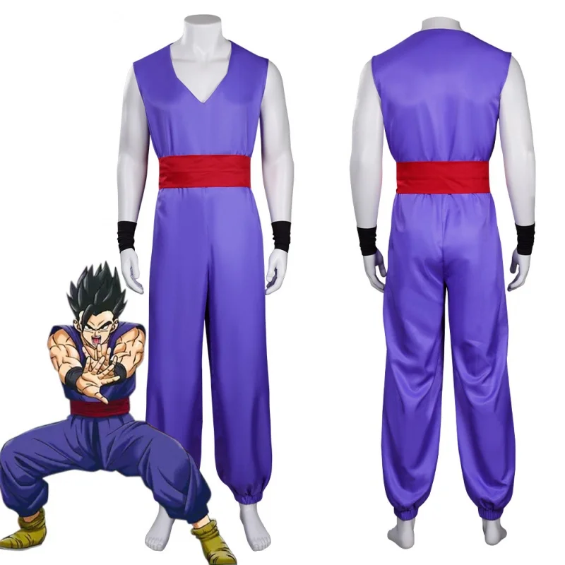 

Son Gohan Cosplay Costume Doragon Anime Super Hero Fantasy Men Halloween Carnival Outfits For Disguise Male Adult Role Play New