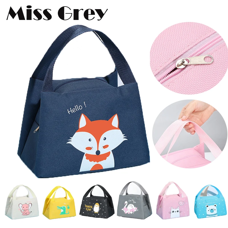 

Cartoon Lunch Bag Food Warmer Storage Container Organizer Insulated Cooler Pack Kids School Women Office Portable Lunch Box Tote