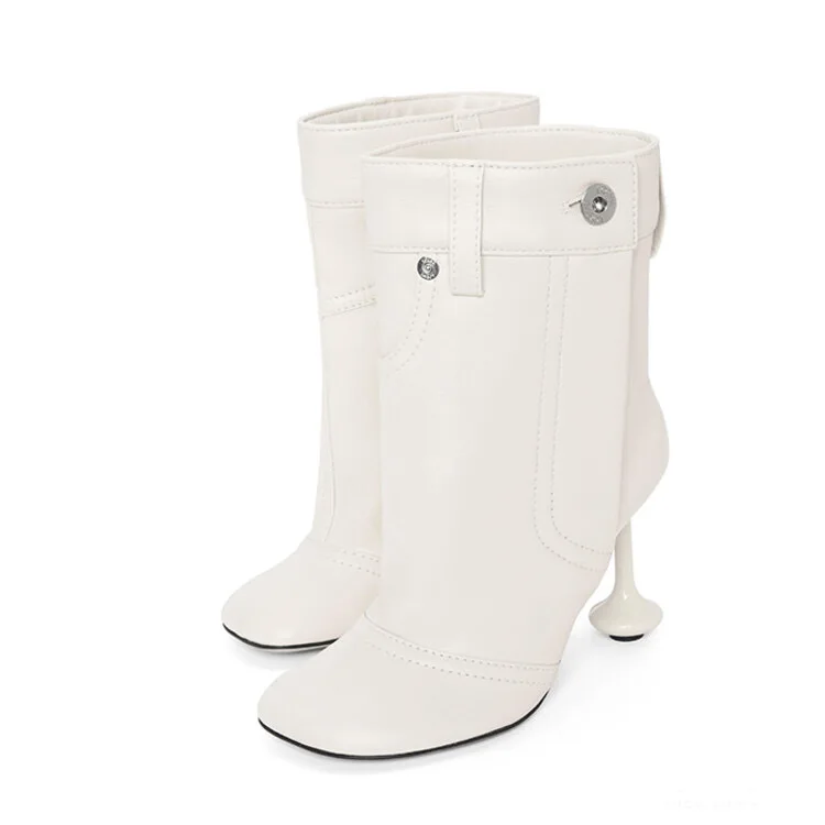 Женские ботинки из натуральной кожи с прострочкой Новинка весна-осень 2024 женские