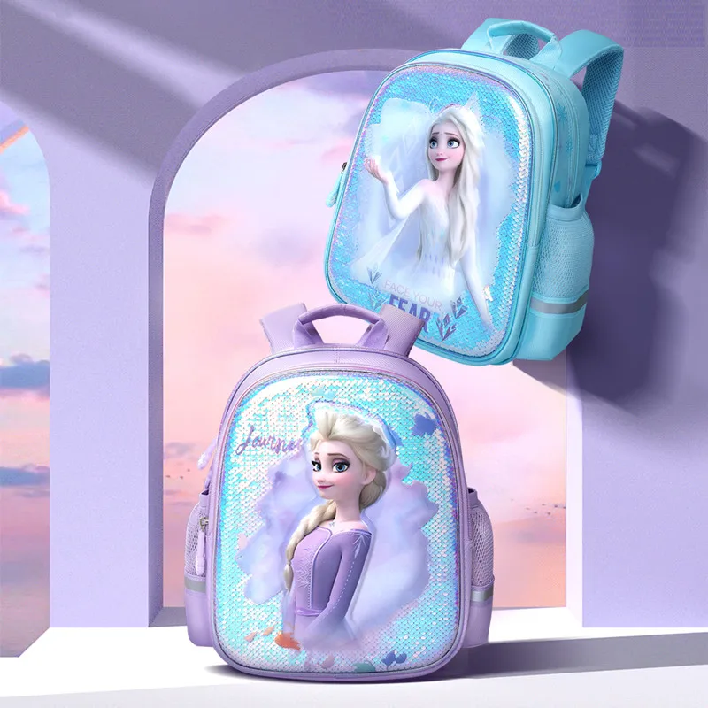 

2022 Disney Frozen Kindergarten Bag For Girls Elsa Anna School Student Shoulder Orthopedic Backpack Age 3-9 Kids Gifts Mochila