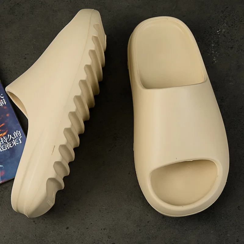 

Шлепанцы для женщин и мужчин, летние комнатные пляжные тапочки, Эва, сандалии на высокой подошве, мягкая искусственная кожа, Нескользящие