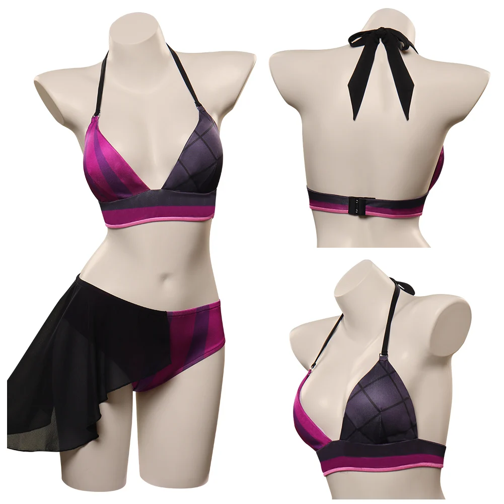 

LoL Jinx Swimsuit Cosplay Costume Two-Piece Swimwear Outfits Halloween Carnival Suit