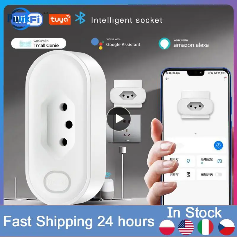 

With Power Monitor Function Br Smart Socket Brazil Standard Smart Life App Remote Control Socket Outlet Tuya 16a Wifi Plug Plug