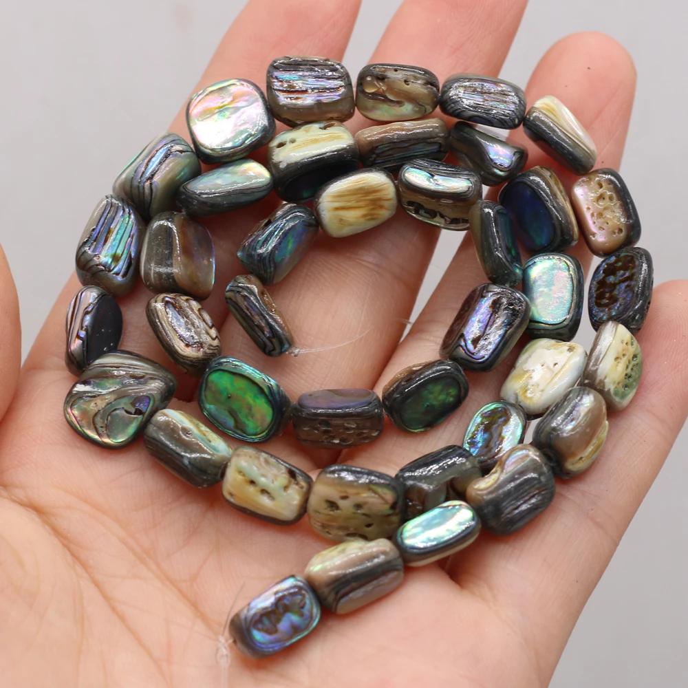 

10mm Irregular Rectangle Loose Spacer Bead Natural Abalone Shell Bead for Jewelry Making DIY Necklace Bracelet Earring Bulk 5pcs