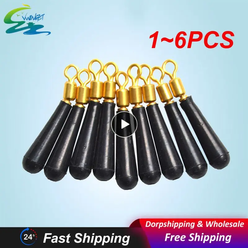 

1~6PCS Fishing Float Rest Connect 360 Degree Freely Rotating Swivels Copper B Shape Ring Silicone Seat Fishing Tools Accessories