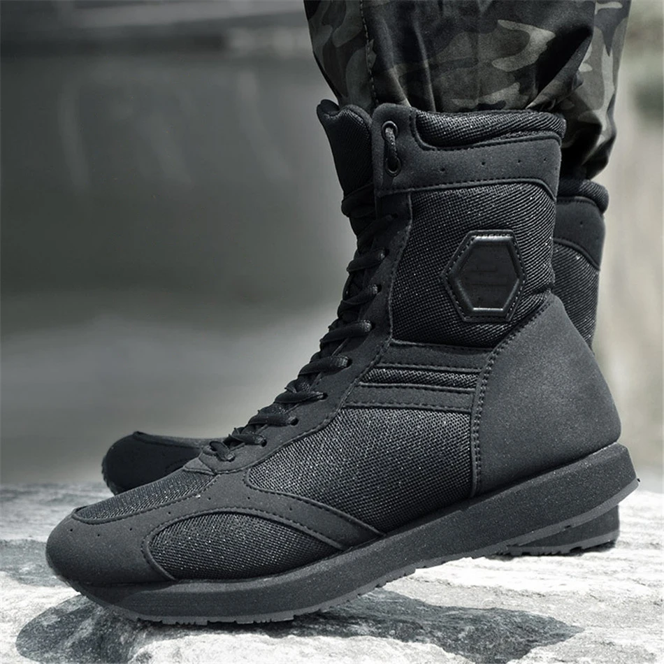 Summer Ultra-light Hiking Shoes Men Women Combat Training Boots Soldier Marine Tactical Boots Black Breathable Military Boots